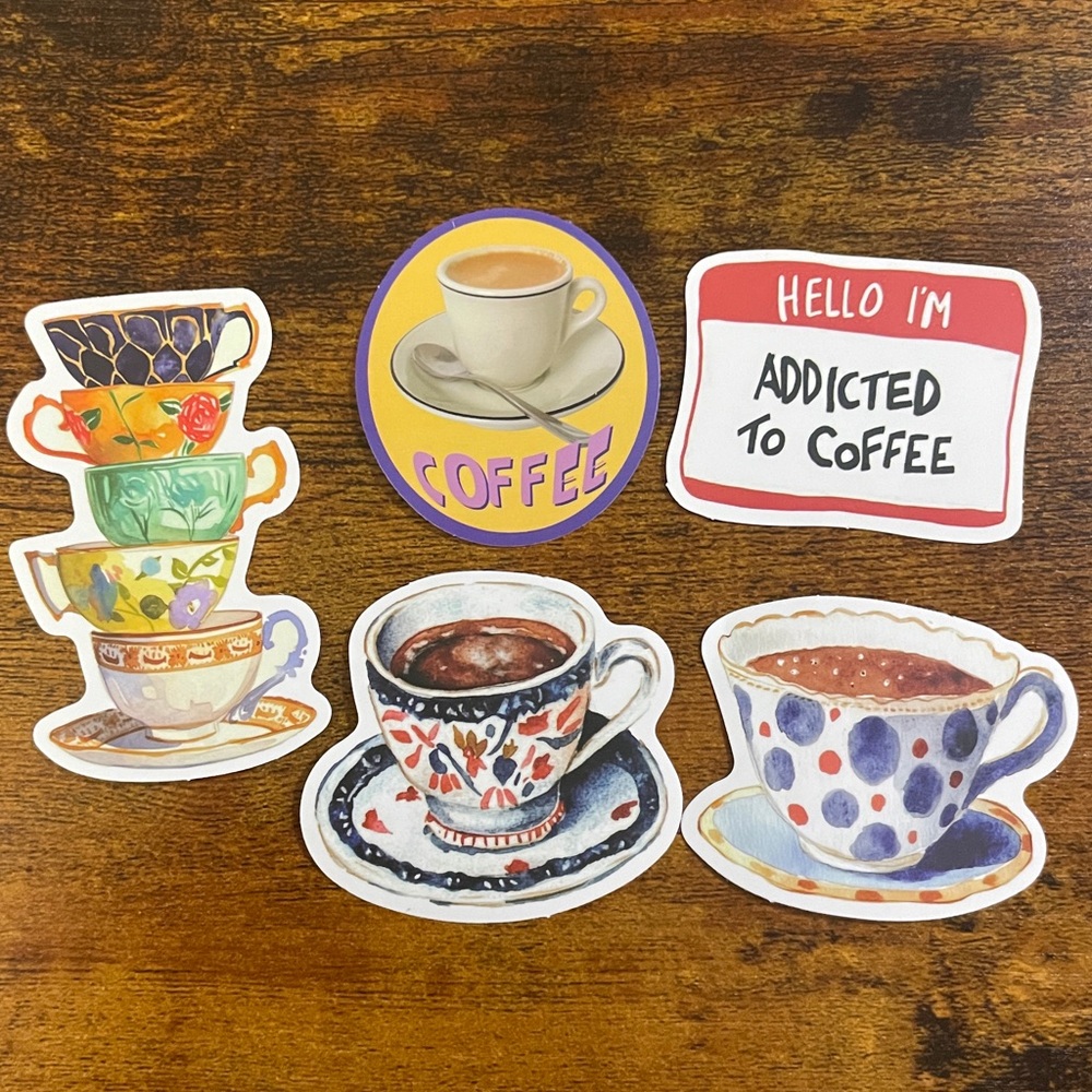 5PC Coffee Lover's Sticker Set